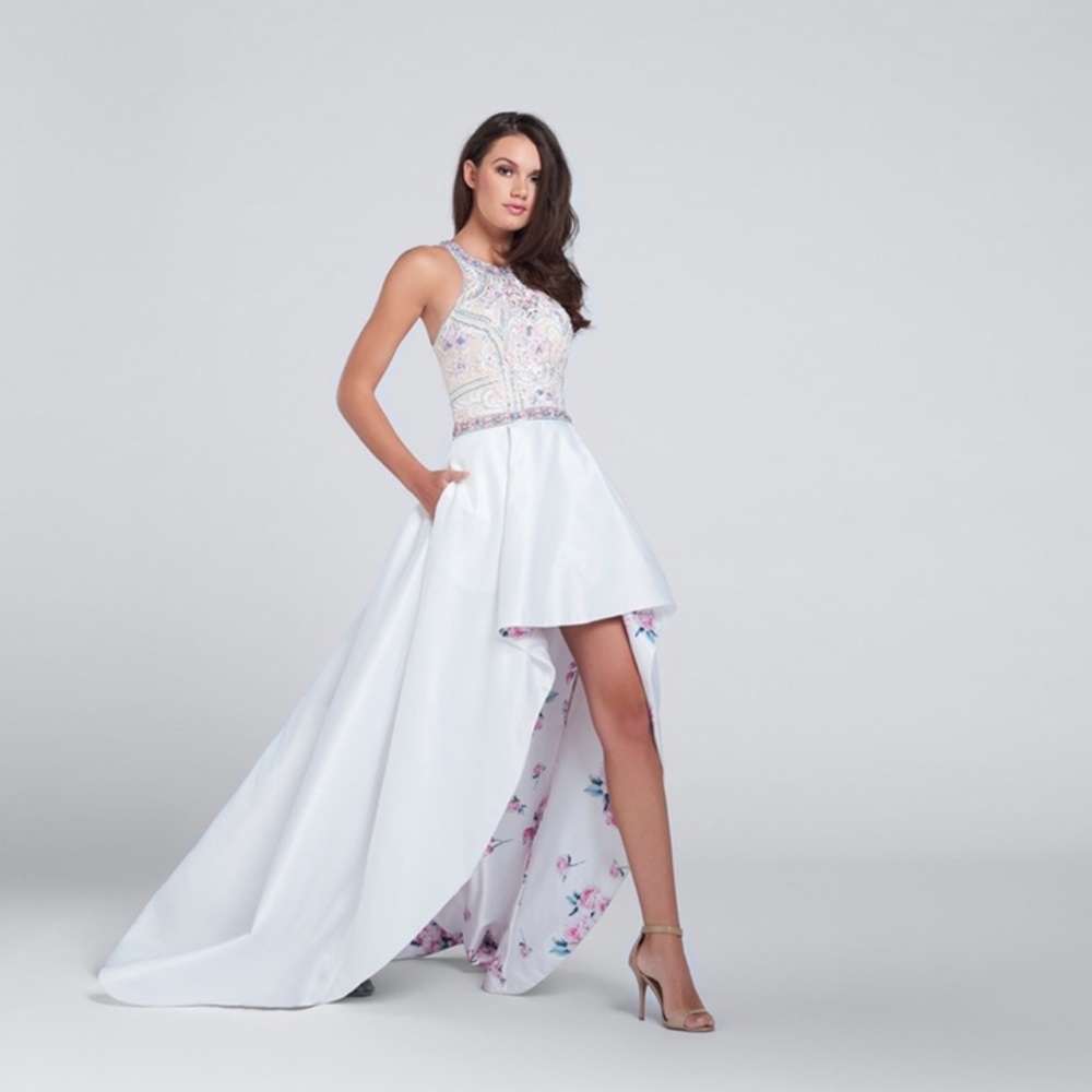 Ellie Wilde A-line gown with floral embroidered tulle bodice